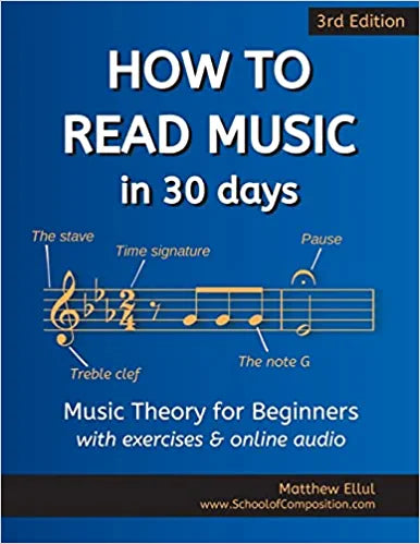 How to Read Music in 30 Days: Music Theory for Beginners - with exercises & online audio