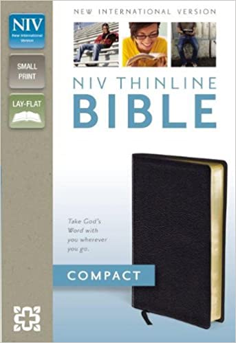 NIV, Thinline Bible, Bonded Leather, Black, Red Letter Edition (Special)