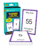 Carson Dellosa Bilingual Spanish and English Numbers 1-100 Flash Cards, Spanish Number Flash Cards, Kindergarten and Up, English and Spanish Flash Cards for Kids Ages 5+