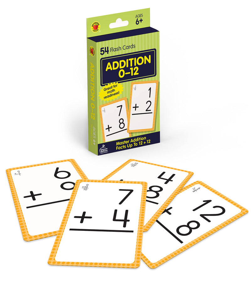 Carson Dellosa Addition Flash Cards, Math Flash Cards with Addition Facts 0-12 for Kindergarten, 1st, 2nd Grade, Math Game for Kids Ages 6+